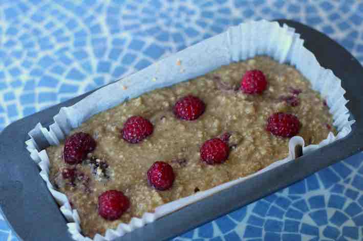 Banana and Raspberry Loaf ready for the oven