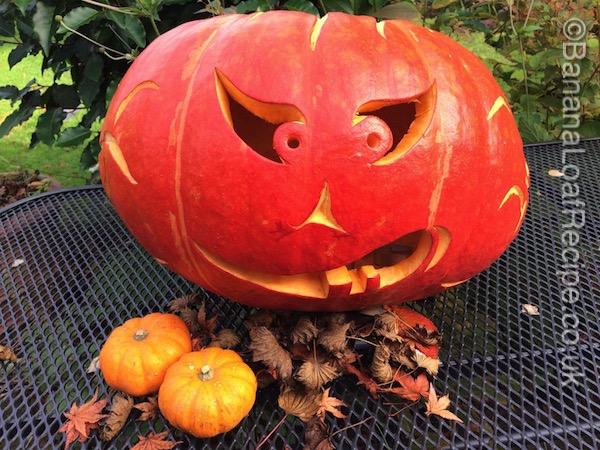 home carved pumpkin