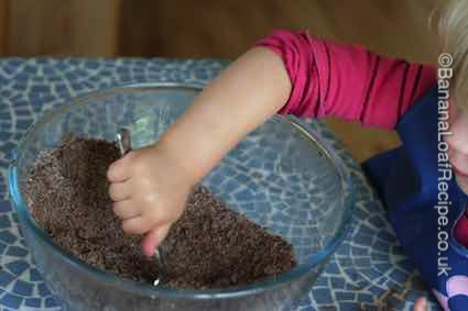 Double Choc Banana Loaf Cake Mixing